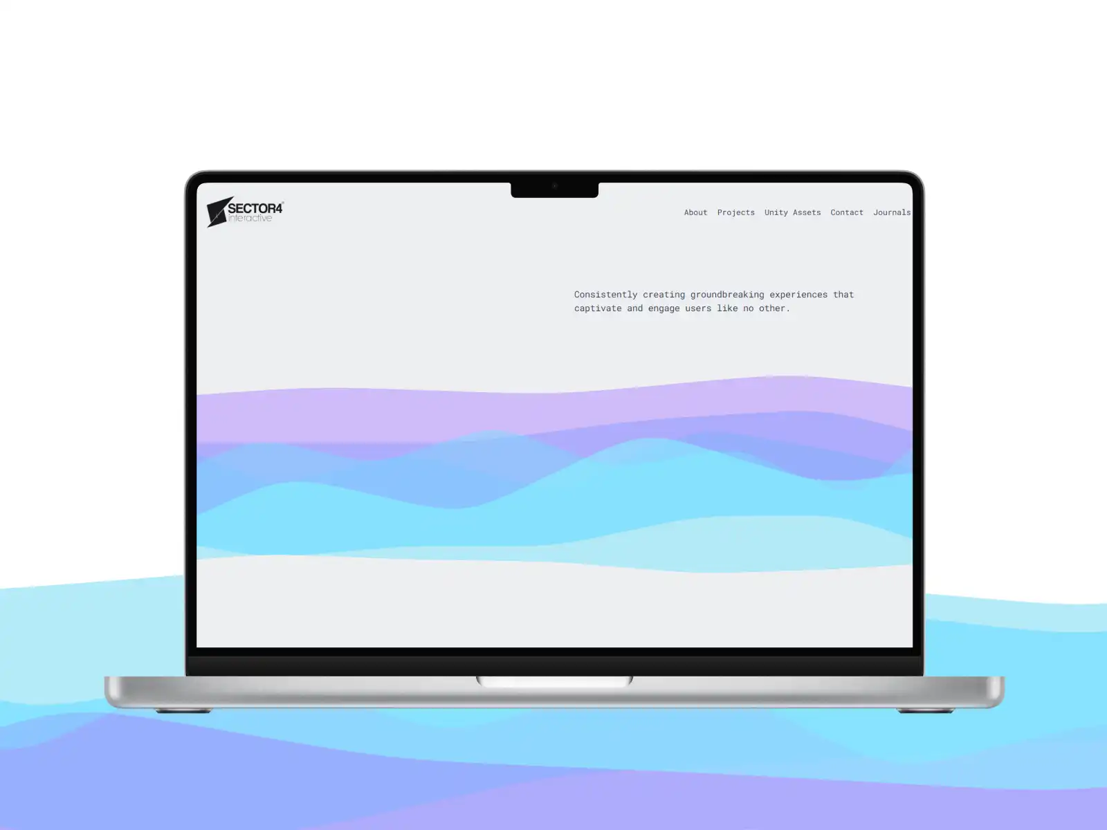 Sector4&apos modern website interface showcasing AR/VR projects with Strapi CMS backend
