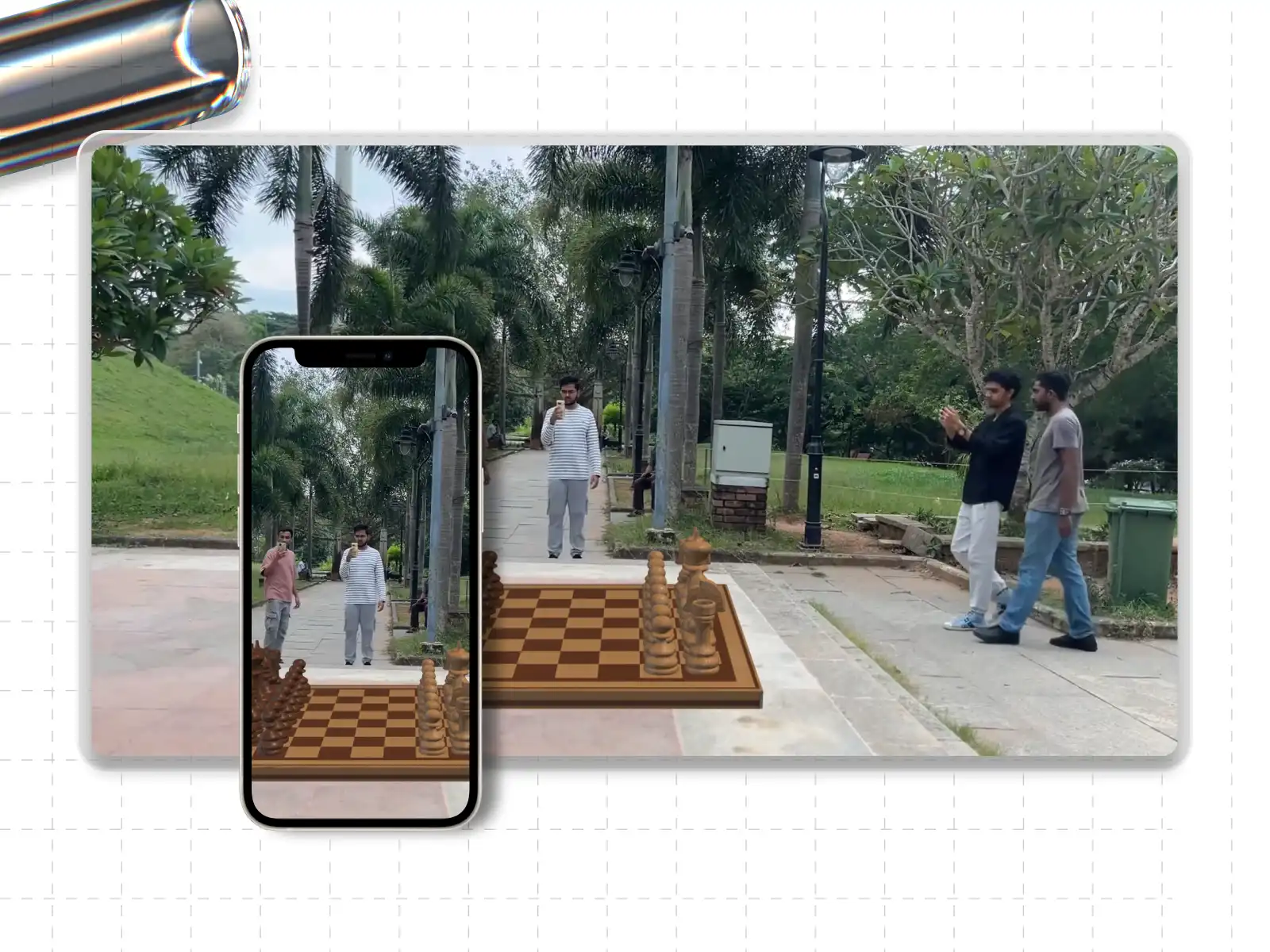 AR.Social platform showing users creating and participating in AR treasure hunts